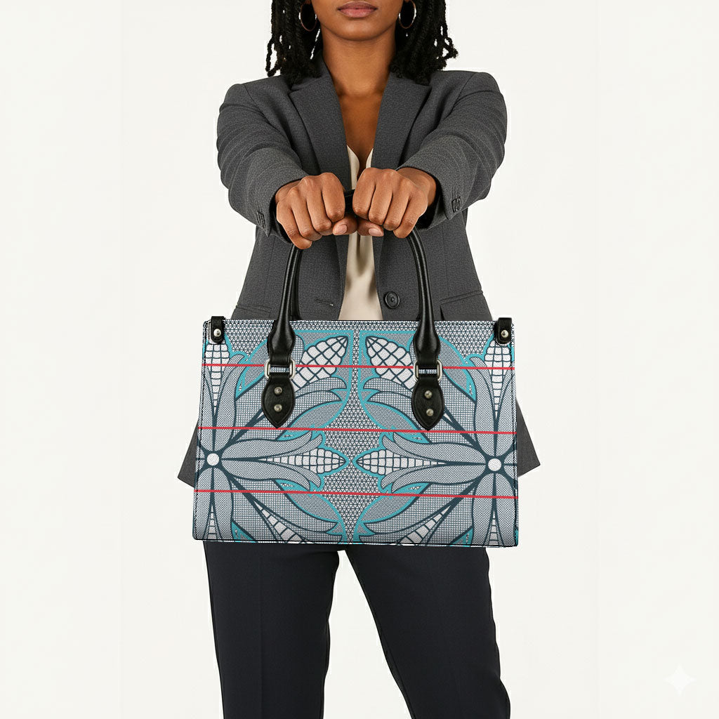 Cobalt Blue Khotso Mojalefa Poone Leather Bag Basotho Khotso Blanket Inspired