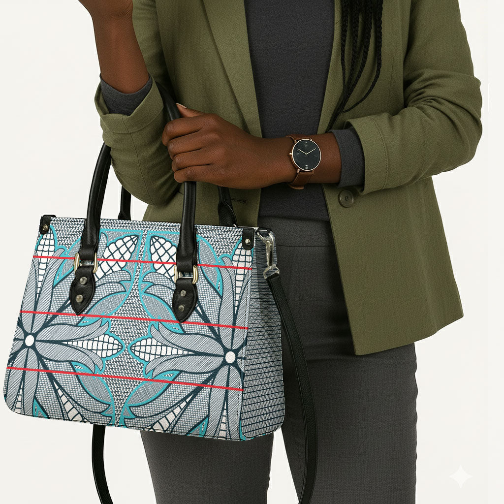 Cobalt Blue Khotso Mojalefa Poone Leather Bag Basotho Khotso Blanket Inspired