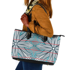 Cobalt Blue Khotso Mojalefa Poone Leather Tote Bag Basotho Khotso Blanket Inspired