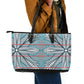 Cobalt Blue Khotso Mojalefa Poone Leather Tote Bag Basotho Khotso Blanket Inspired