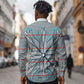 Cobalt Blue Khotso Mojalefa Poone Long Sleeve Button Shirt Basotho Khotso Blanket Inspired