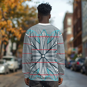 Cobalt Blue Khotso Mojalefa Poone Long Sleeve Shirt Basotho Khotso Blanket Inspired