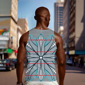 Cobalt Blue Khotso Mojalefa Poone Men Tank Top Basotho Khotso Blanket Inspired