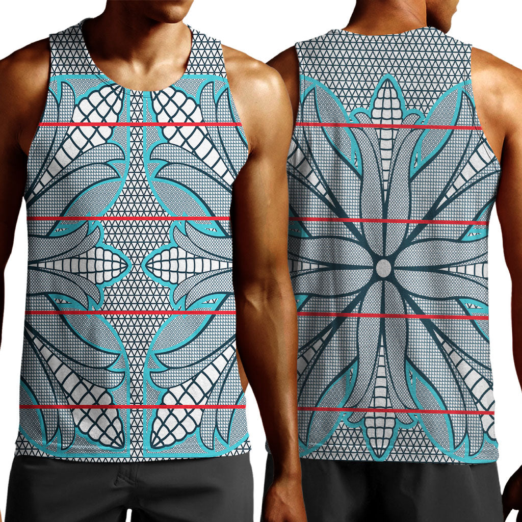 Cobalt Blue Khotso Mojalefa Poone Men Tank Top Basotho Khotso Blanket Inspired