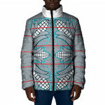 Cobalt Blue Khotso Mojalefa Poone Padded Jacket Basotho Khotso Blanket Inspired