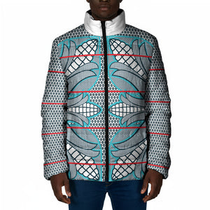 Cobalt Blue Khotso Mojalefa Poone Padded Jacket Basotho Khotso Blanket Inspired
