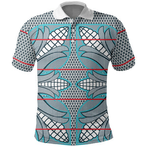 Cobalt Blue Khotso Mojalefa Poone Polo Shirt Basotho Khotso Blanket Inspired