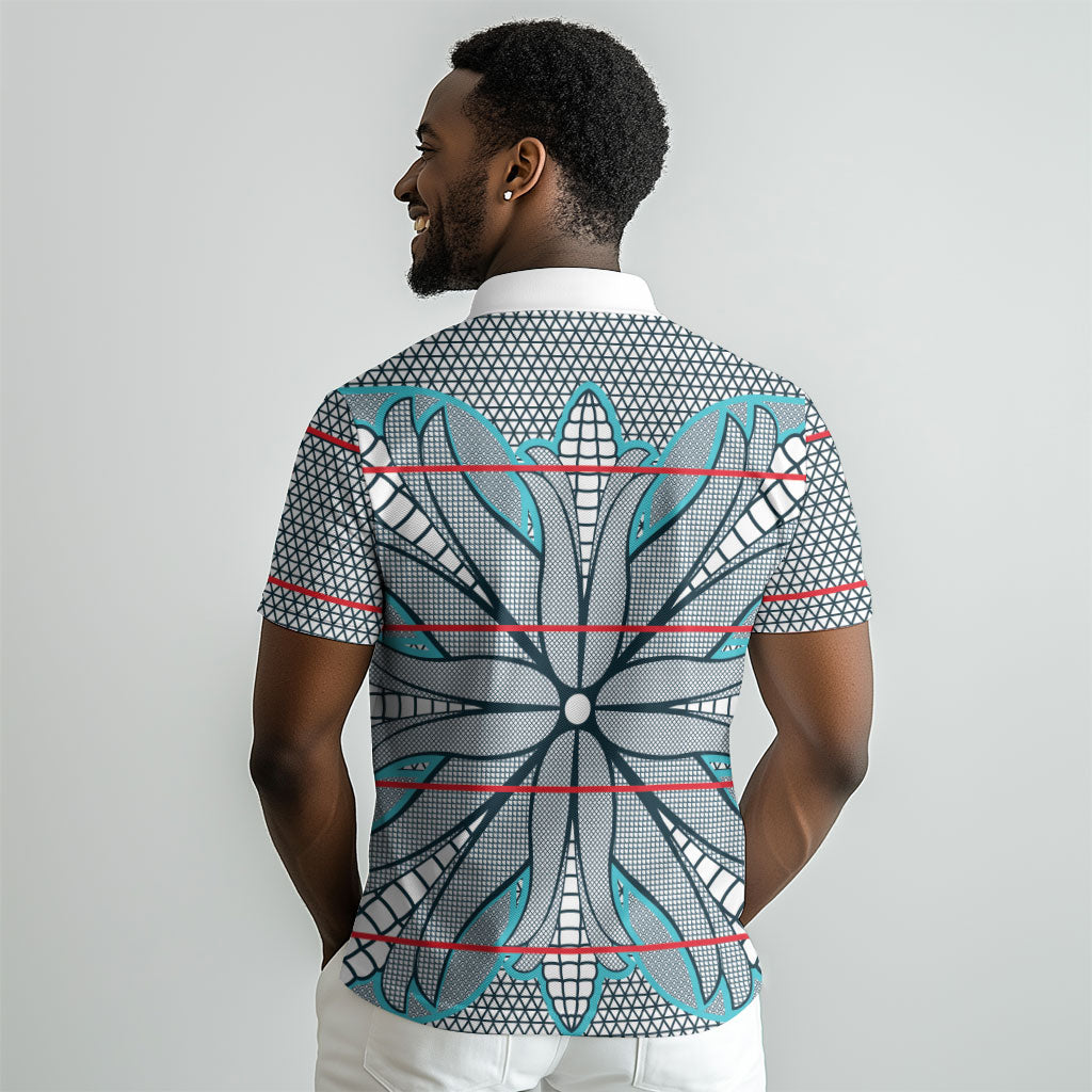 Cobalt Blue Khotso Mojalefa Poone Polo Shirt Basotho Khotso Blanket Inspired