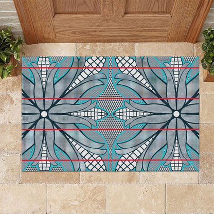 Cobalt Blue Khotso Mojalefa Poone Rubber Doormat Basotho Khotso Blanket Inspired