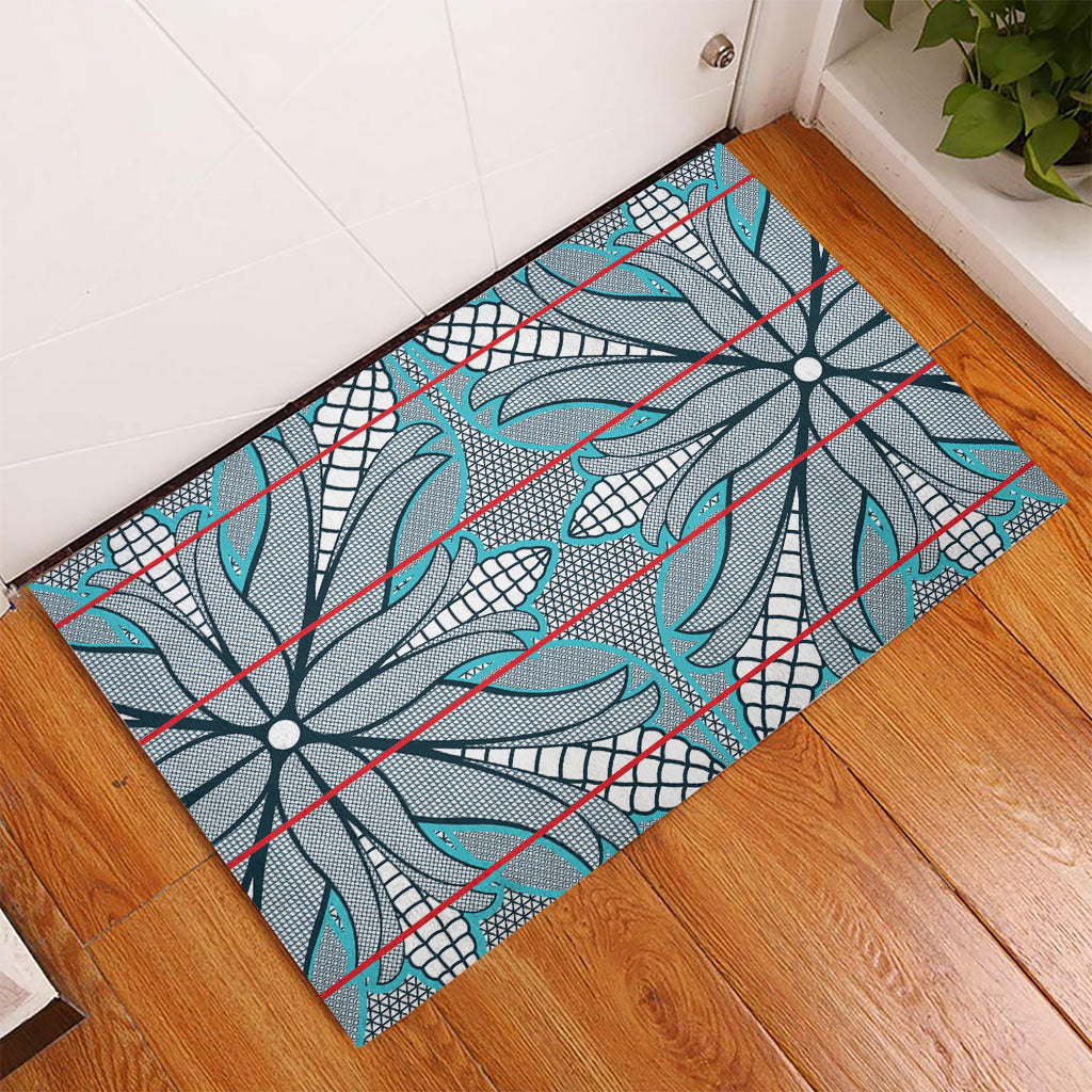 Cobalt Blue Khotso Mojalefa Poone Rubber Doormat Basotho Khotso Blanket Inspired