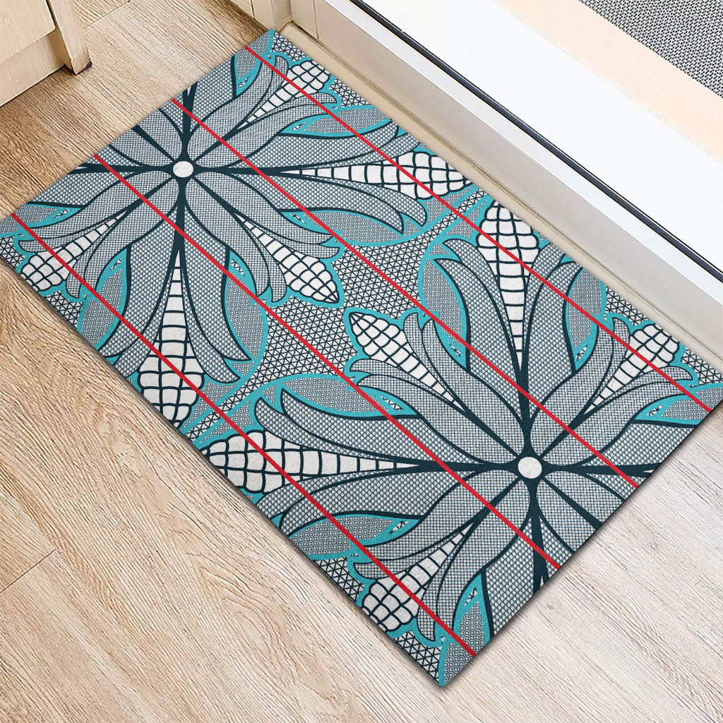 Cobalt Blue Khotso Mojalefa Poone Rubber Doormat Basotho Khotso Blanket Inspired