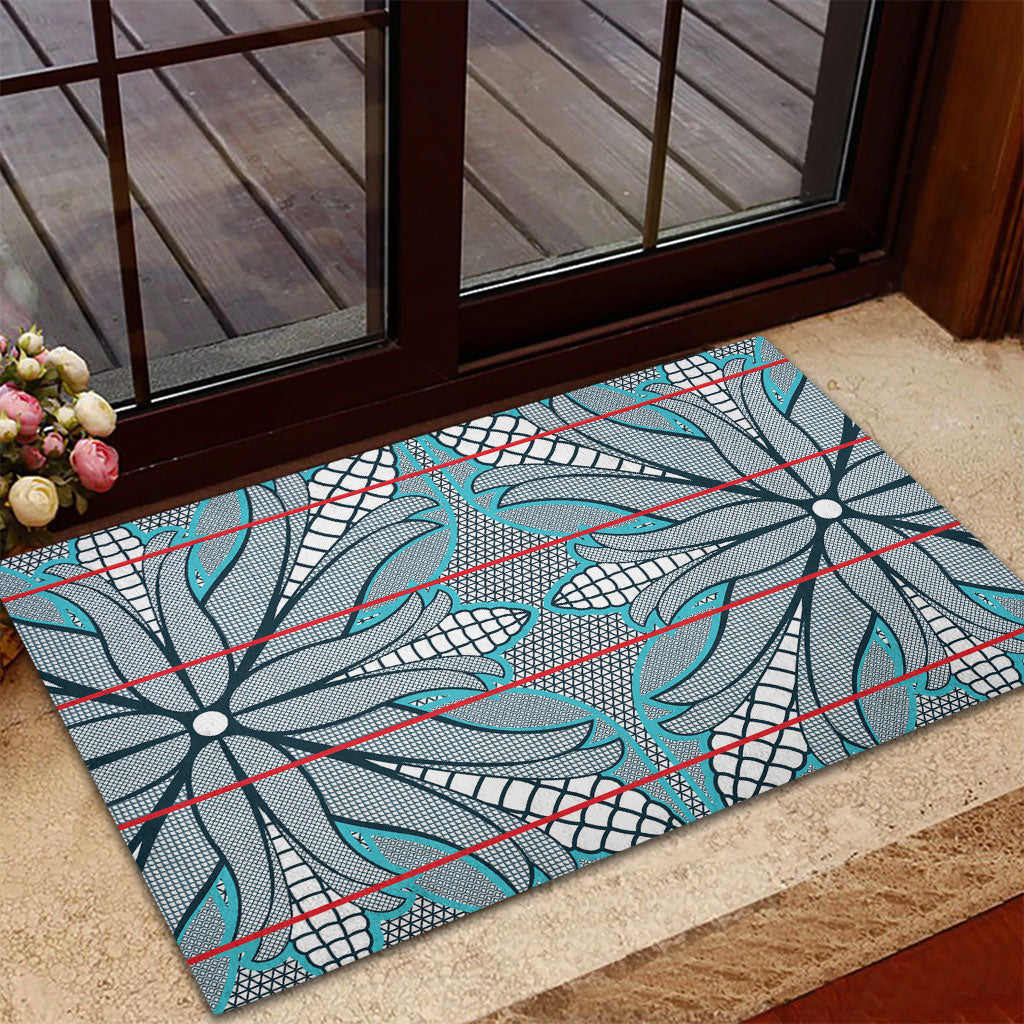 Cobalt Blue Khotso Mojalefa Poone Rubber Doormat Basotho Khotso Blanket Inspired