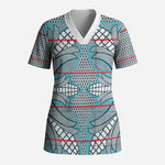 Cobalt Blue Khotso Mojalefa Poone Scrub Top Basotho Khotso Blanket Inspired