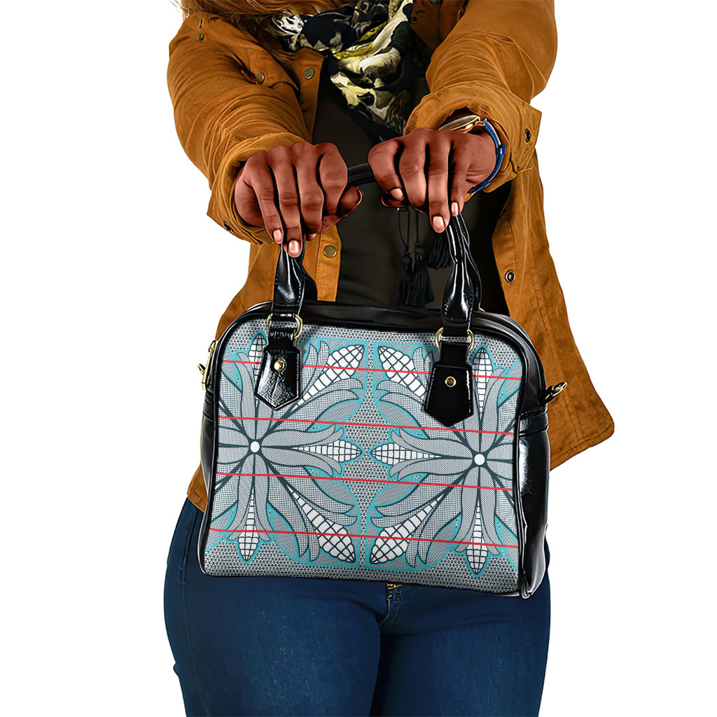 Cobalt Blue Khotso Mojalefa Poone Shoulder Handbag Basotho Khotso Blanket Inspired