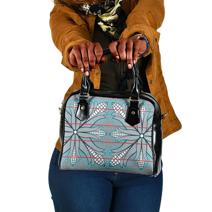 Cobalt Blue Khotso Mojalefa Poone Shoulder Handbag Basotho Khotso Blanket Inspired