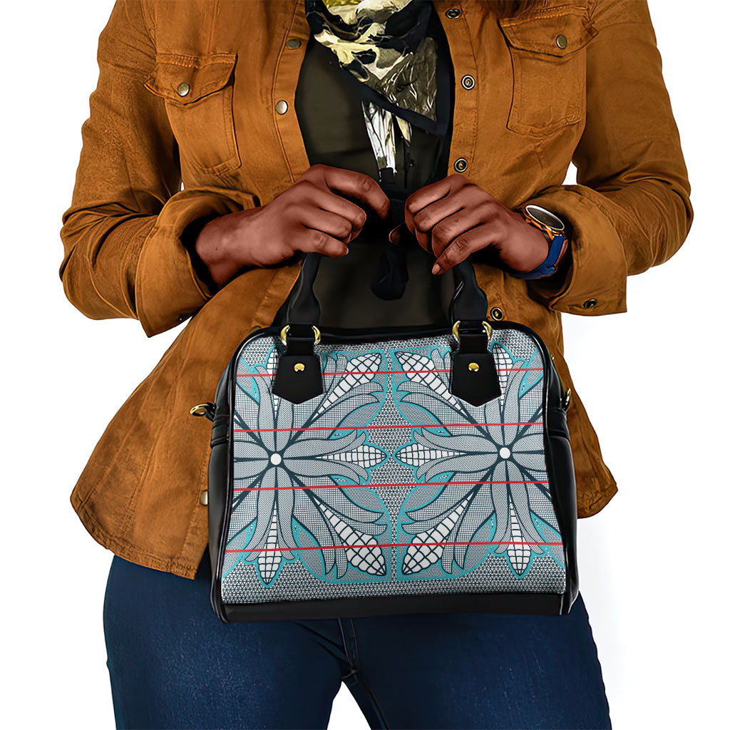 Cobalt Blue Khotso Mojalefa Poone Shoulder Handbag Basotho Khotso Blanket Inspired