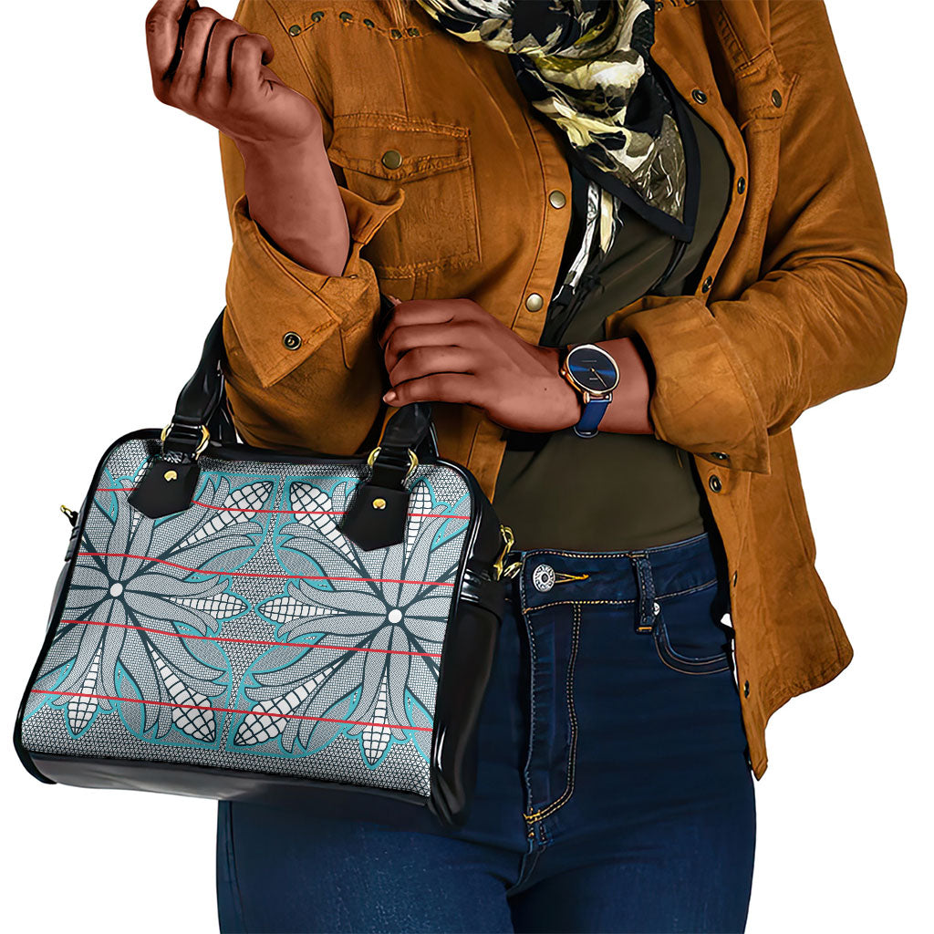 Cobalt Blue Khotso Mojalefa Poone Shoulder Handbag Basotho Khotso Blanket Inspired