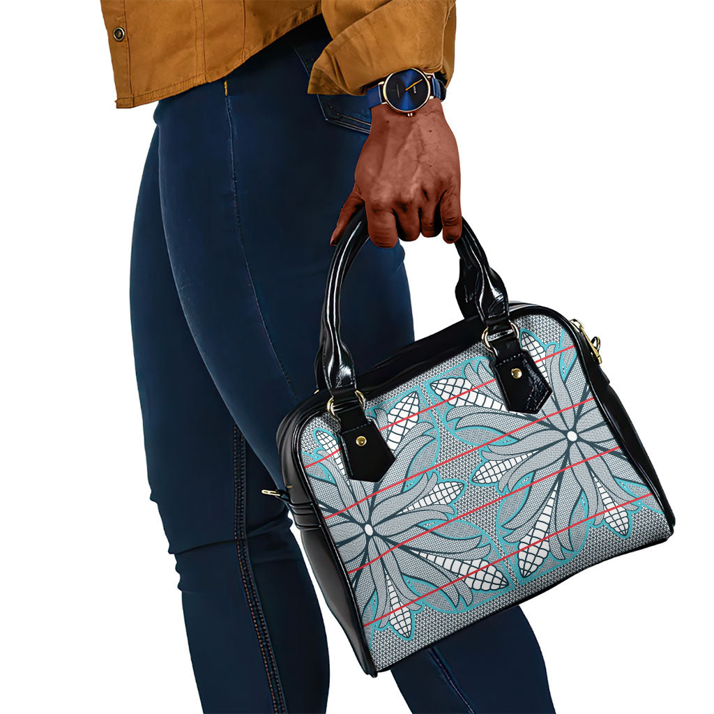 Cobalt Blue Khotso Mojalefa Poone Shoulder Handbag Basotho Khotso Blanket Inspired