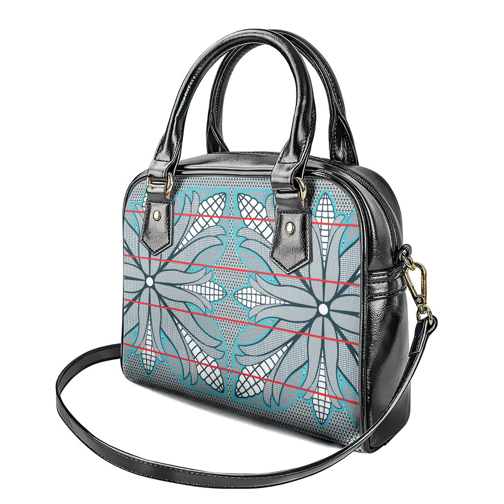 Cobalt Blue Khotso Mojalefa Poone Shoulder Handbag Basotho Khotso Blanket Inspired