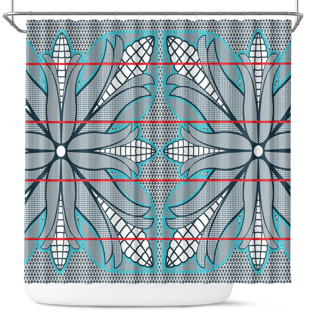 Cobalt Blue Khotso Mojalefa Poone Shower Curtain Basotho Khotso Blanket Inspired