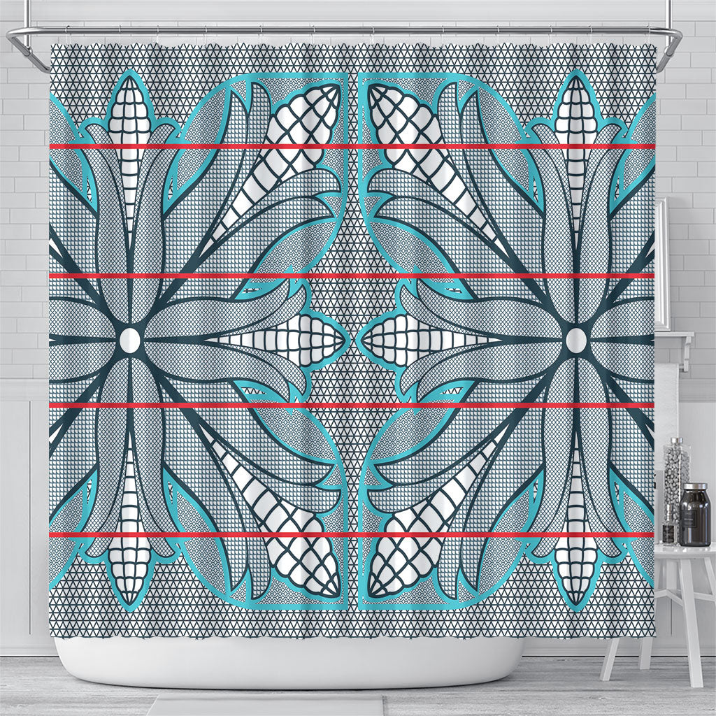 Cobalt Blue Khotso Mojalefa Poone Shower Curtain Basotho Khotso Blanket Inspired