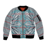 Cobalt Blue Khotso Mojalefa Poone Sleeve Zip Bomber Jacket Basotho Khotso Blanket Inspired