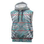 Cobalt Blue Khotso Mojalefa Poone Sleeveless Hoodie Basotho Khotso Blanket Inspired