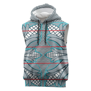 Cobalt Blue Khotso Mojalefa Poone Sleeveless Hoodie Basotho Khotso Blanket Inspired