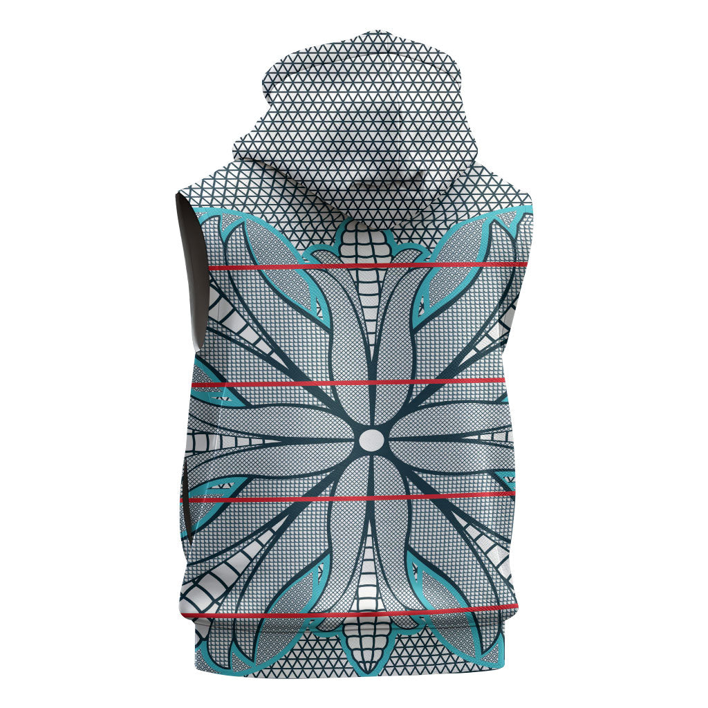 Cobalt Blue Khotso Mojalefa Poone Sleeveless Hoodie Basotho Khotso Blanket Inspired