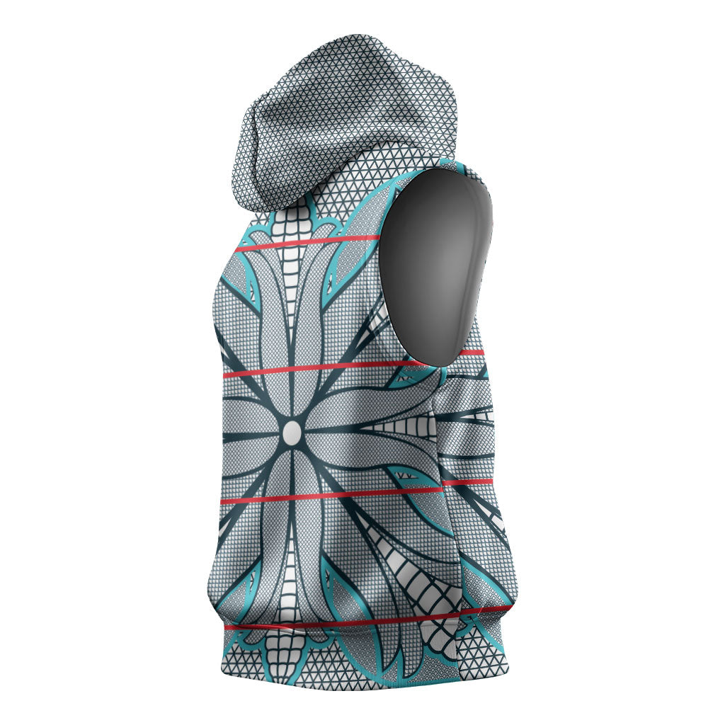 Cobalt Blue Khotso Mojalefa Poone Sleeveless Hoodie Basotho Khotso Blanket Inspired