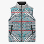 Cobalt Blue Khotso Mojalefa Poone Sleeveless Puffer Jacket Basotho Khotso Blanket Inspired
