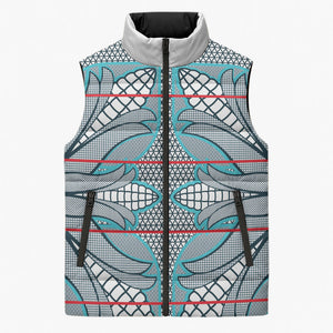 Cobalt Blue Khotso Mojalefa Poone Sleeveless Puffer Jacket Basotho Khotso Blanket Inspired