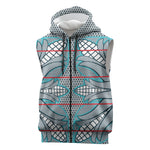 Cobalt Blue Khotso Mojalefa Poone Sleeveless Zip Hoodie Basotho Khotso Blanket Inspired
