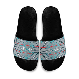 Cobalt Blue Khotso Mojalefa Poone Slide Sandals Basotho Khotso Blanket Inspired