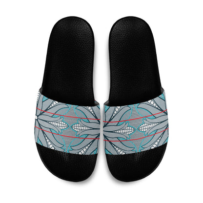 Cobalt Blue Khotso Mojalefa Poone Slide Sandals Basotho Khotso Blanket Inspired