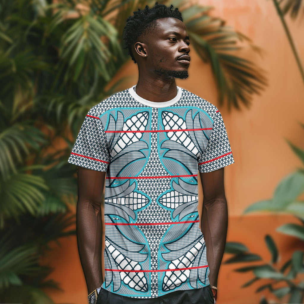 Cobalt Blue Khotso Mojalefa Poone T shirt Basotho Khotso Blanket Inspired