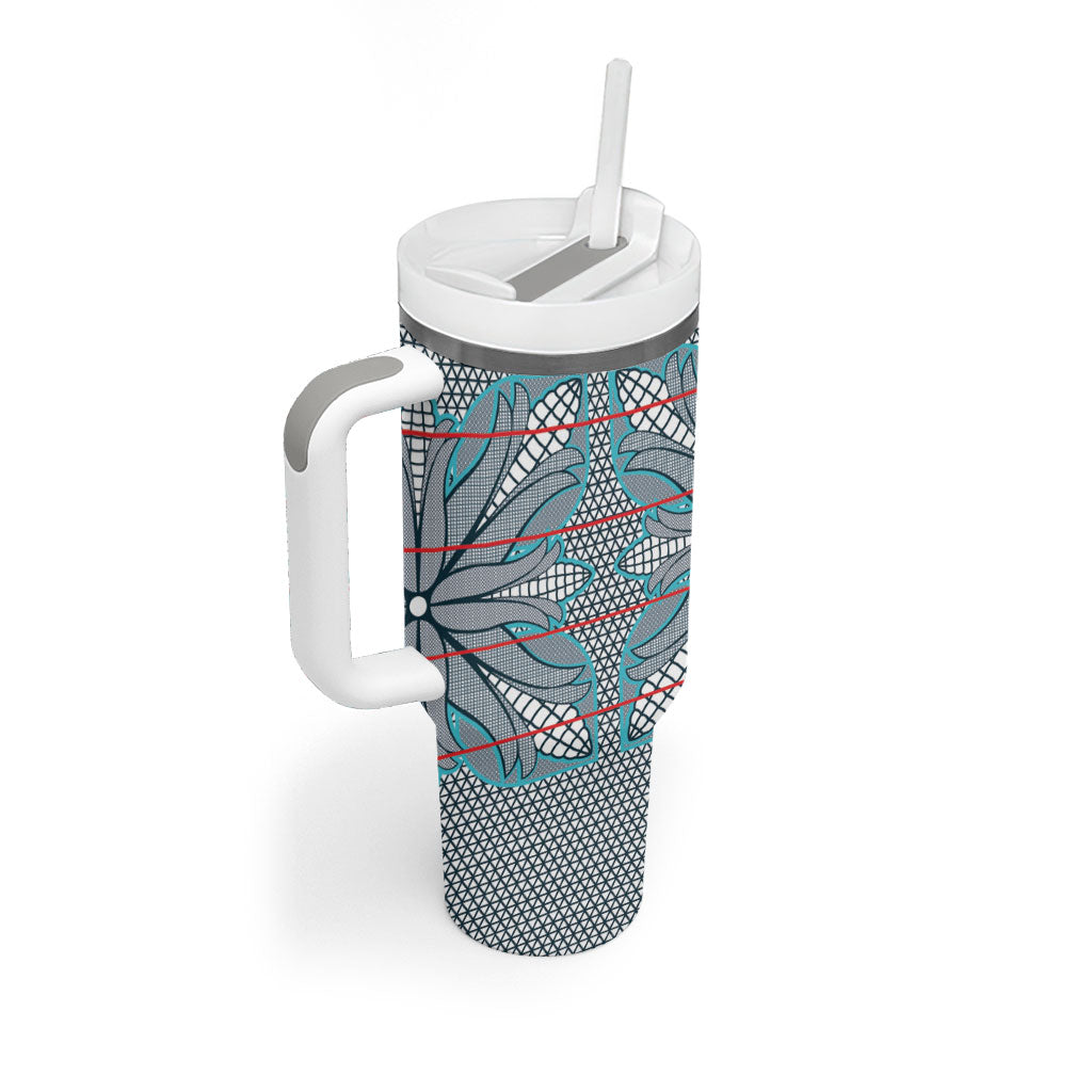 Cobalt Blue Khotso Mojalefa Poone Tumbler With Handle Basotho Khotso Blanket Inspired
