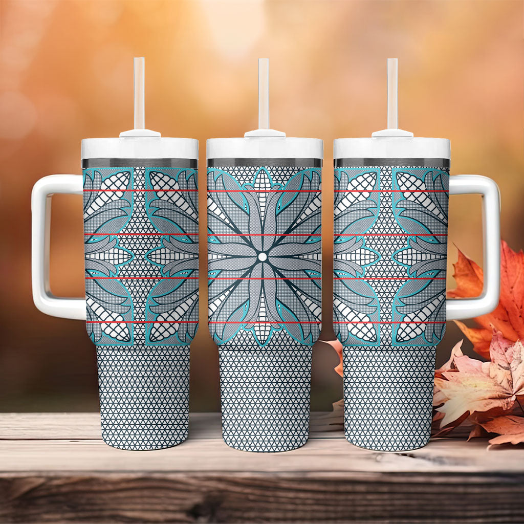 Cobalt Blue Khotso Mojalefa Poone Tumbler With Handle Basotho Khotso Blanket Inspired