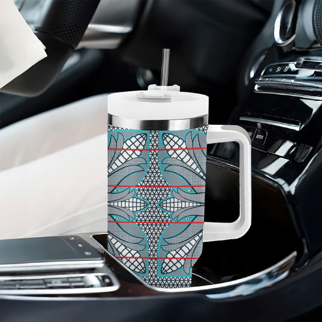 Cobalt Blue Khotso Mojalefa Poone Tumbler With Handle Basotho Khotso Blanket Inspired
