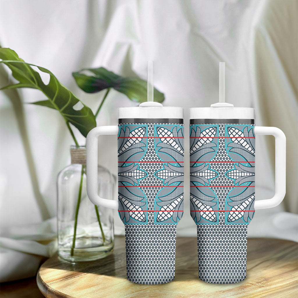 Cobalt Blue Khotso Mojalefa Poone Tumbler With Handle Basotho Khotso Blanket Inspired