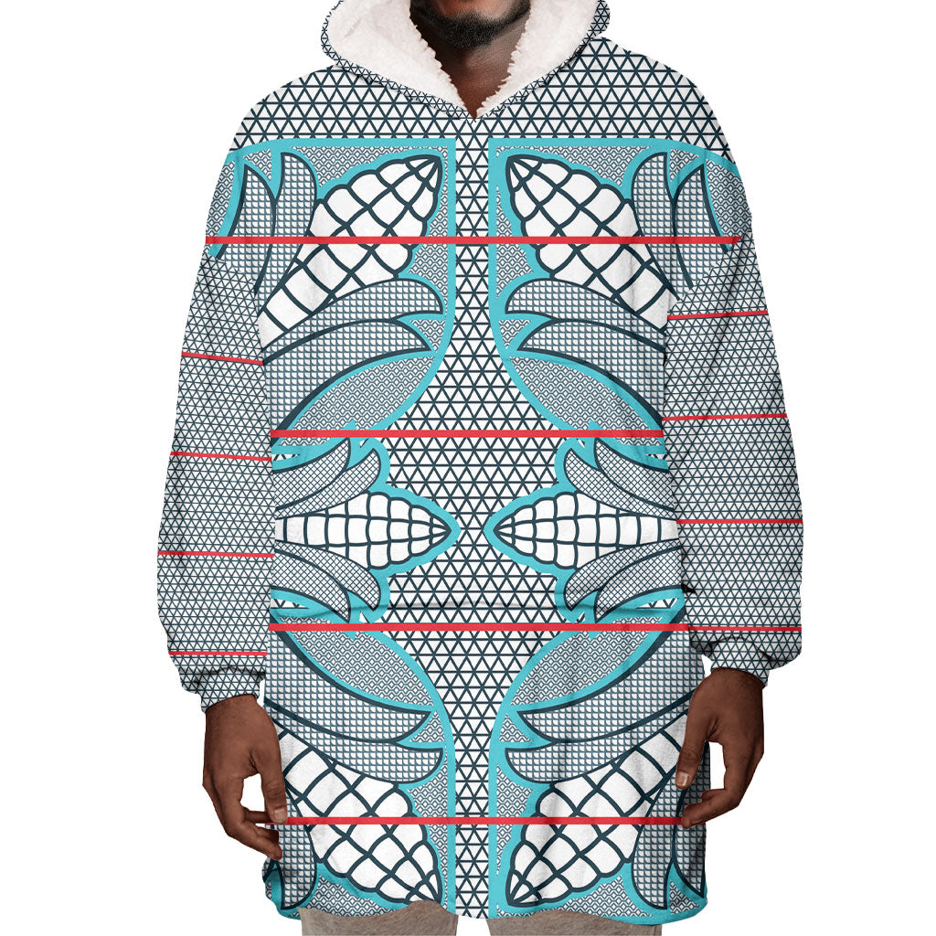 Cobalt Blue Khotso Mojalefa Poone Wearable Blanket Hoodie Basotho Khotso Blanket Inspired