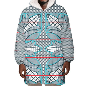 Cobalt Blue Khotso Mojalefa Poone Wearable Blanket Hoodie Basotho Khotso Blanket Inspired