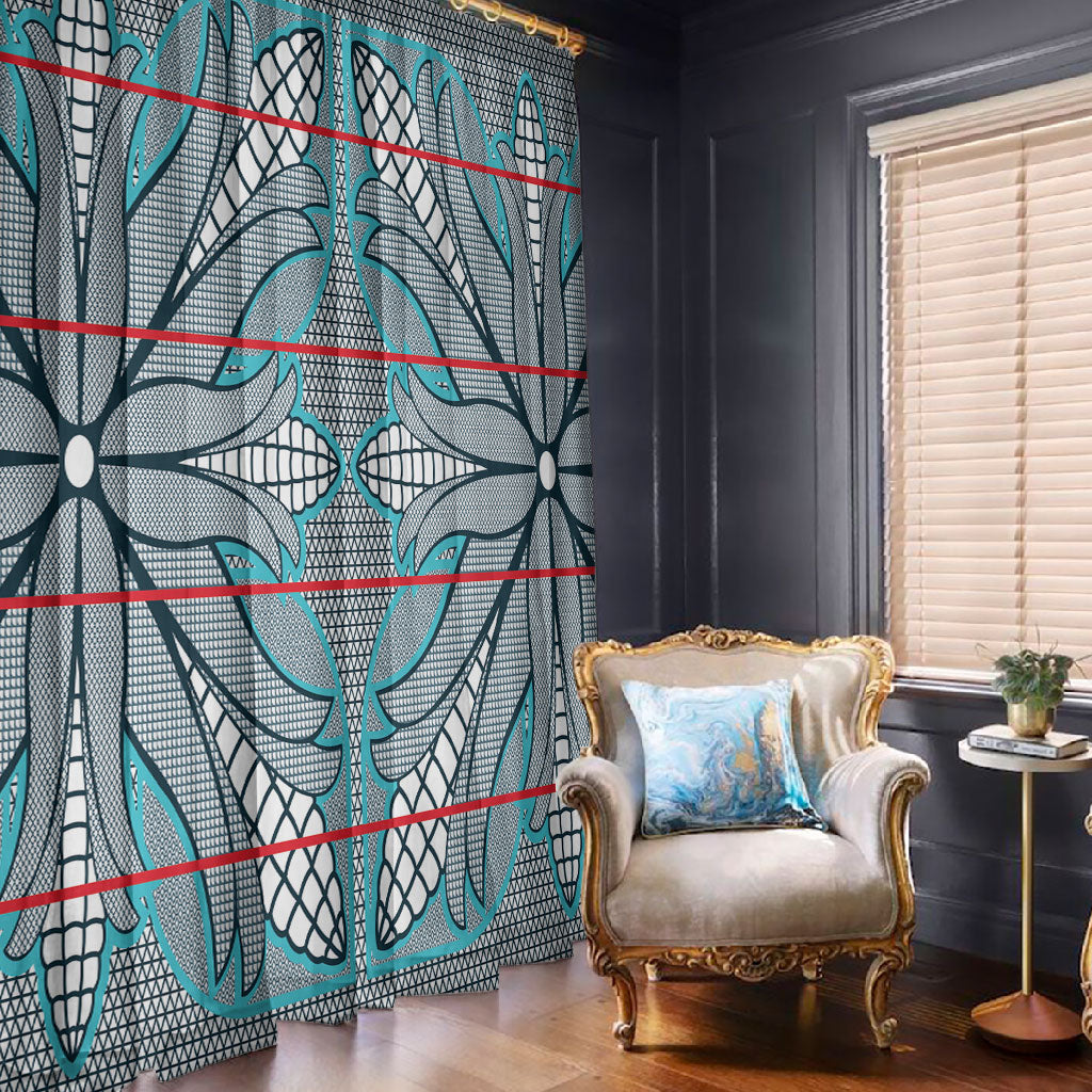 Cobalt Blue Khotso Mojalefa Poone Window Curtain Basotho Khotso Blanket Inspired