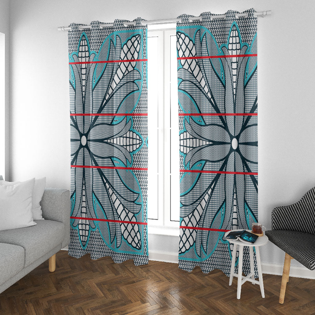 Cobalt Blue Khotso Mojalefa Poone Window Curtain Basotho Khotso Blanket Inspired