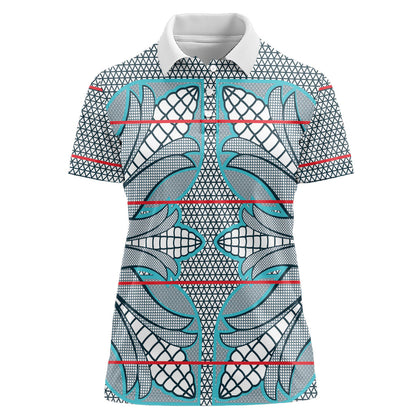 Cobalt Blue Khotso Mojalefa Poone Women Polo Shirt Basotho Khotso Blanket Inspired