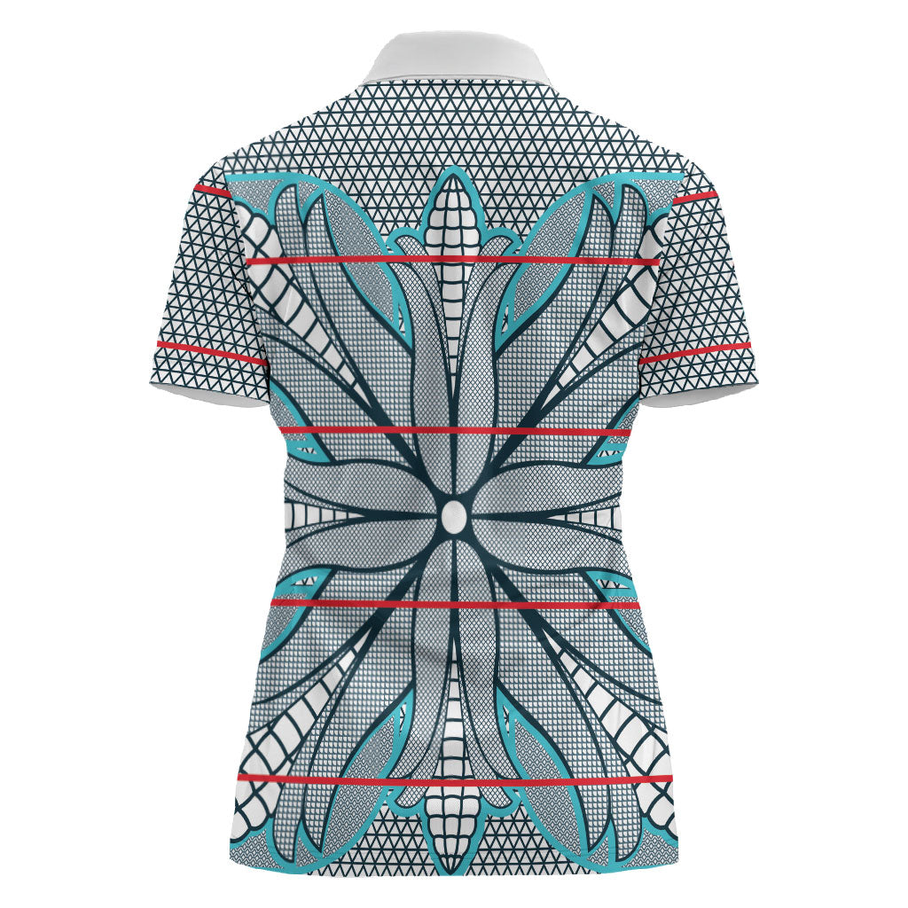 Cobalt Blue Khotso Mojalefa Poone Women Polo Shirt Basotho Khotso Blanket Inspired