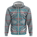 Cobalt Blue Khotso Mojalefa Poone Zip Hoodie Basotho Khotso Blanket Inspired