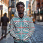 Cobalt Blue Khotso Mojalefa Poone Zip Hoodie Basotho Khotso Blanket Inspired