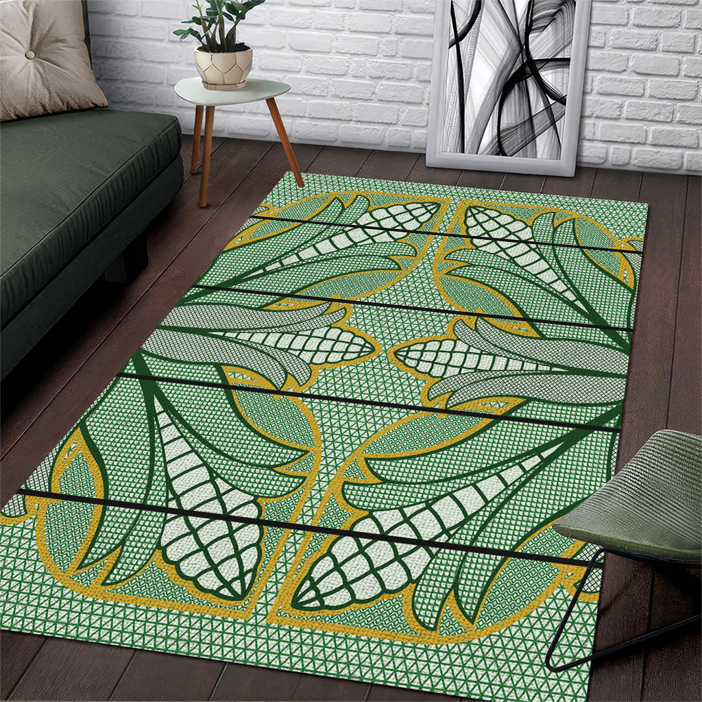 Emerald Green Khotso Mojalefa Poone Area Rug Basotho Khotso Blanket Inspired