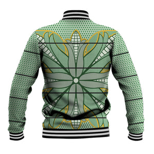 Emerald Green Khotso Mojalefa Poone Baseball Jacket Basotho Khotso Blanket Inspired